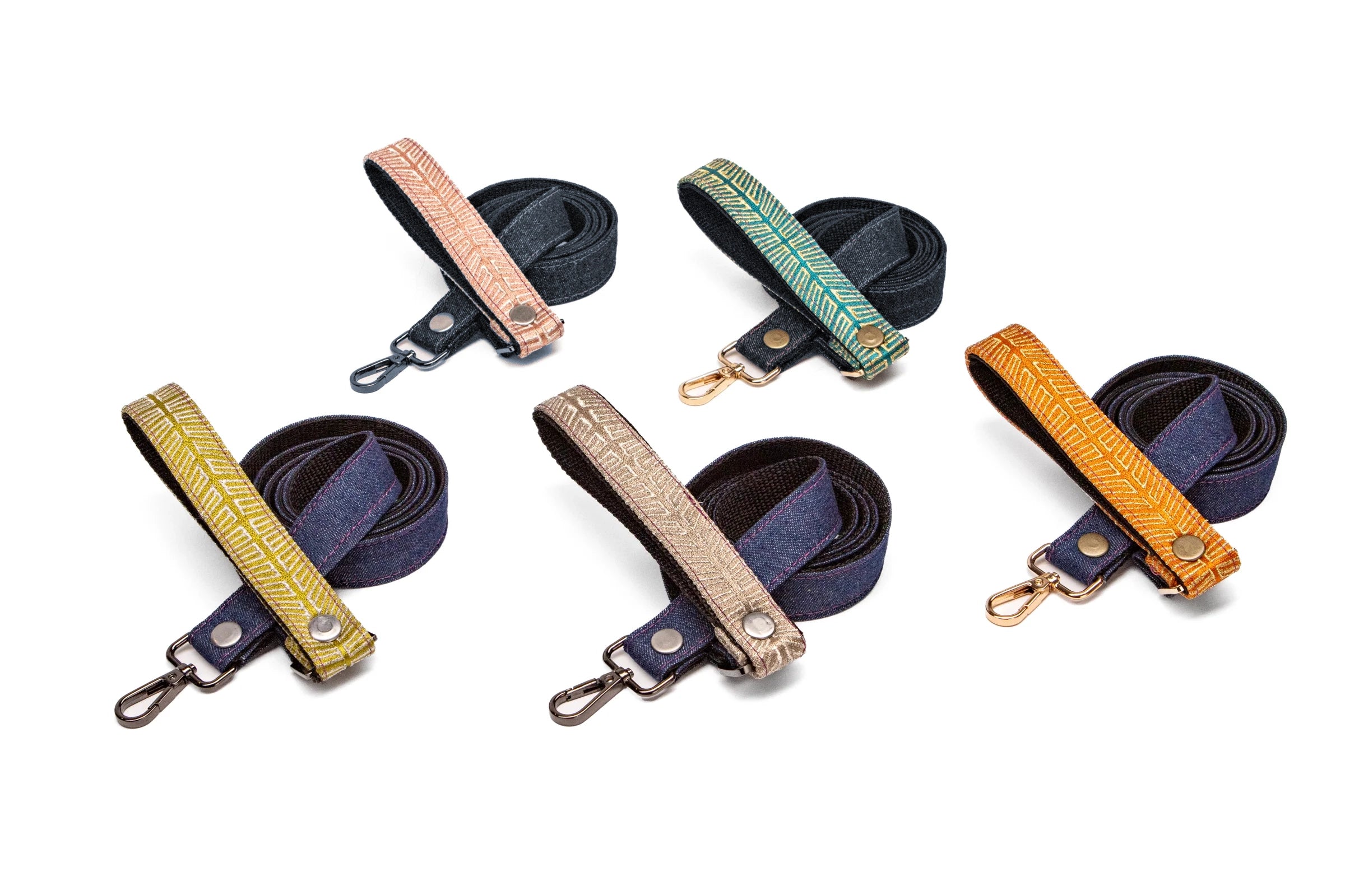 Chrysler Denim Leash - Salmon