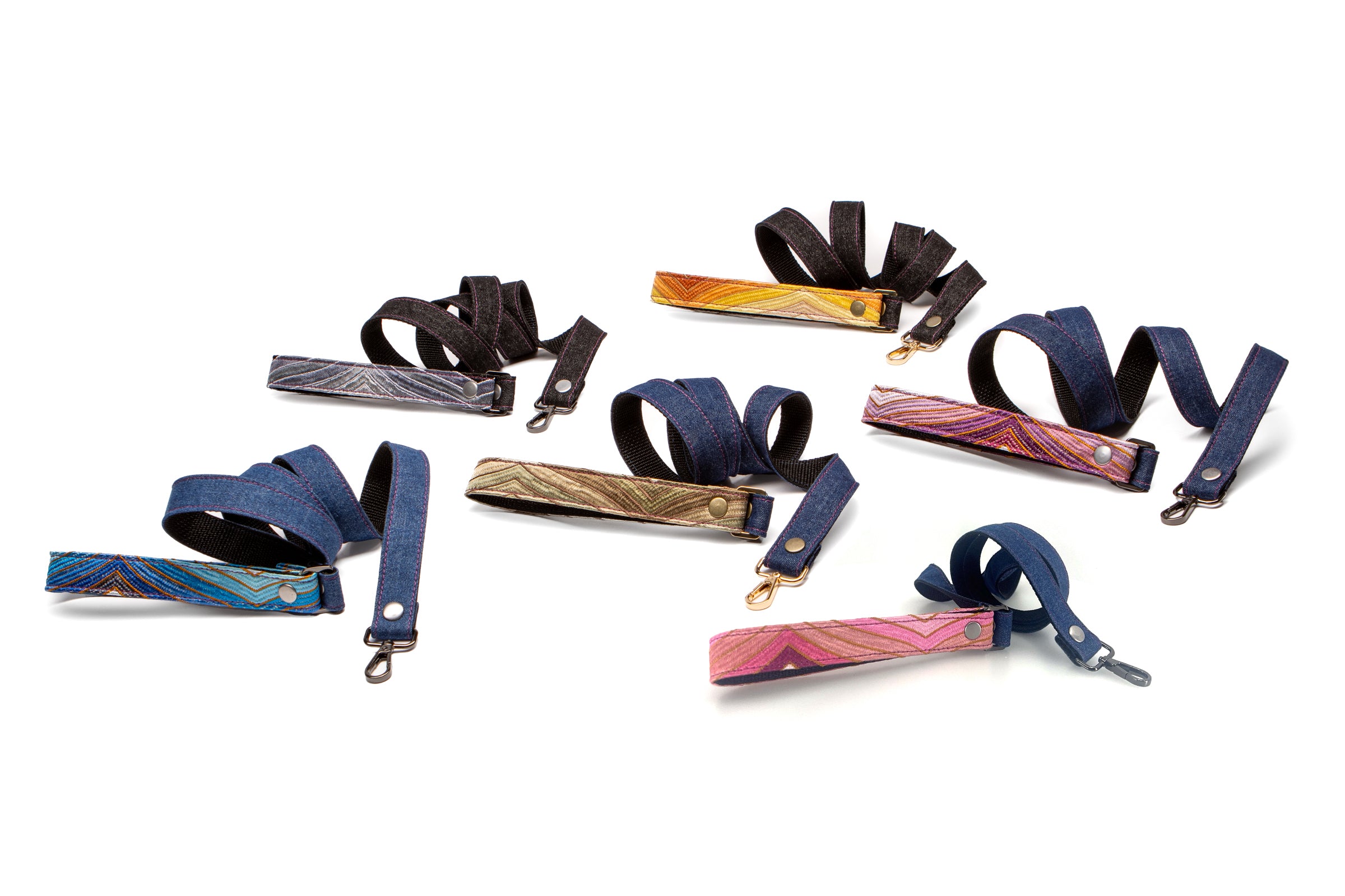 Ripple Denim Leash - Fushia