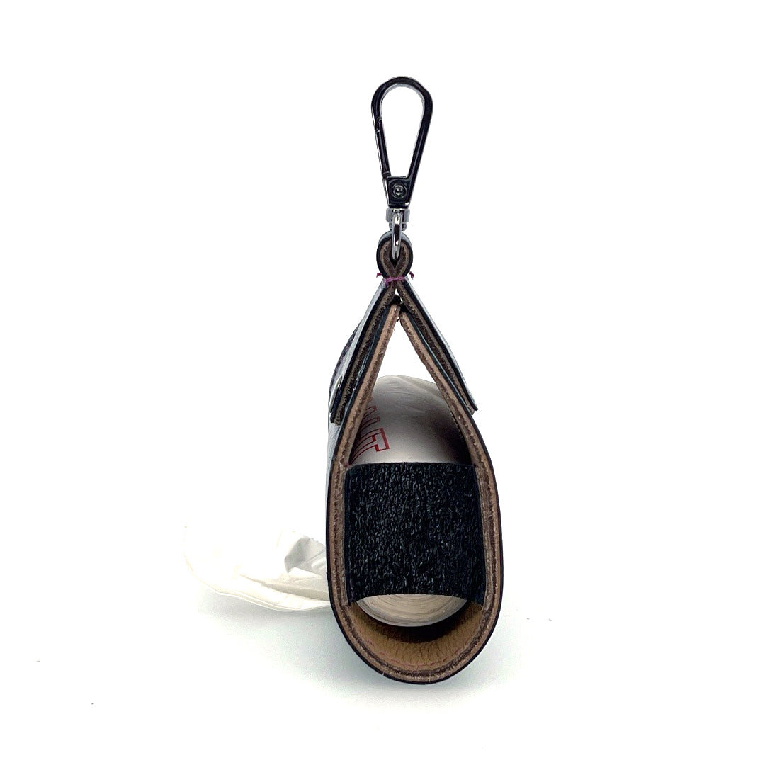 Poo Taco Leather Waste Bag Holder - Metallic Black