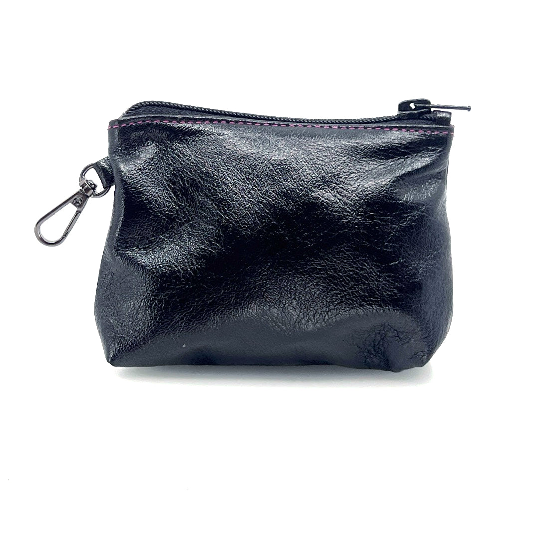 Metallic Black Zip Clip Pochette | Small Batch Luxe Accessories