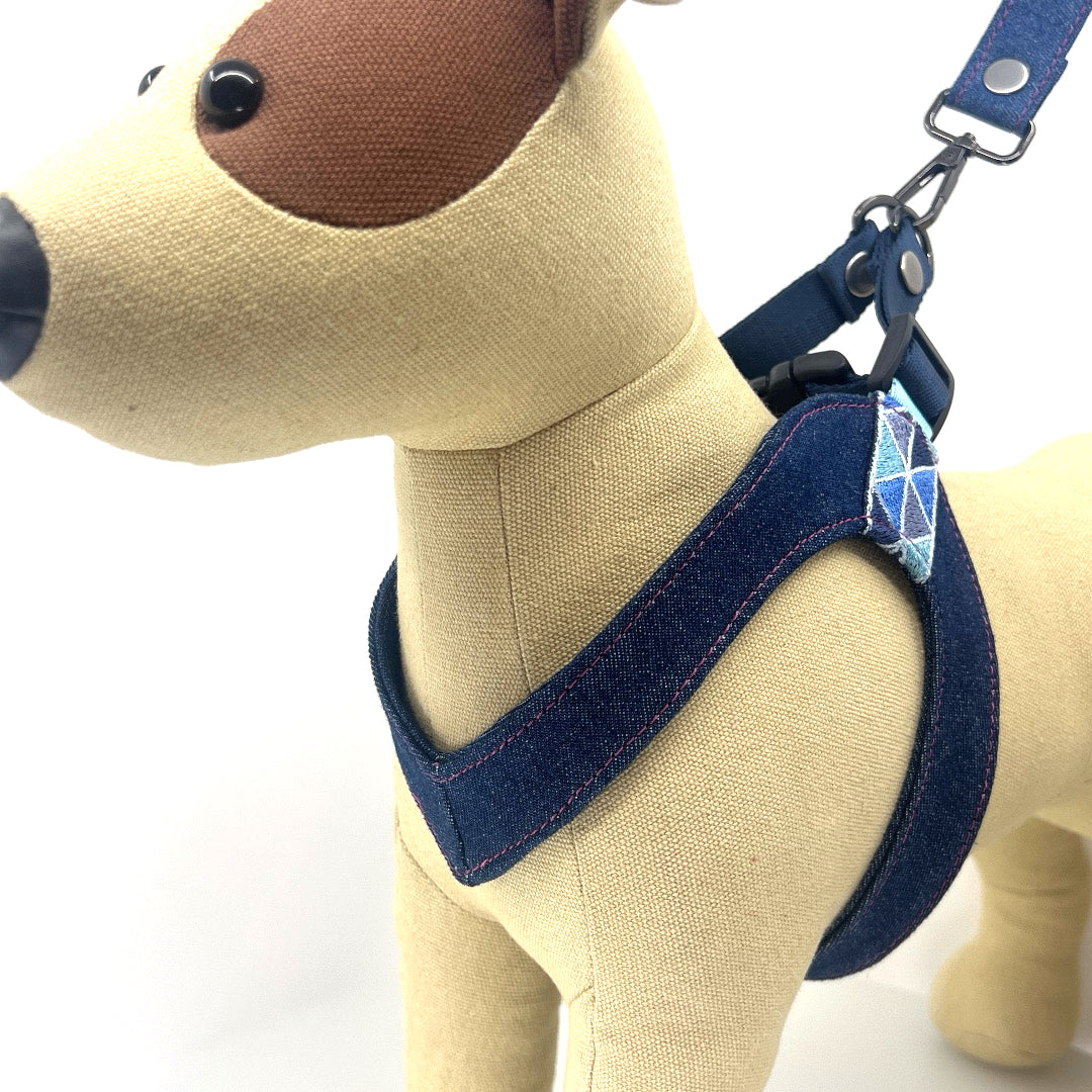 Triangle Denim Step-Into my Heart Harness - Sapphire