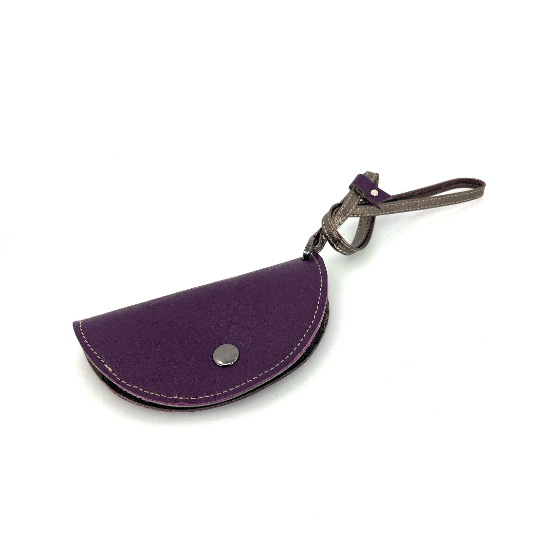 Half-Moon Eyeglass Case - Eggplant, Pewter