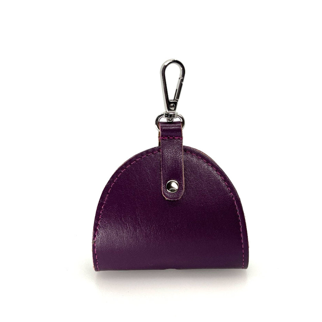 Eggplant Poo Taco Leather Waste Bag Holder by Lisa Rose by Design