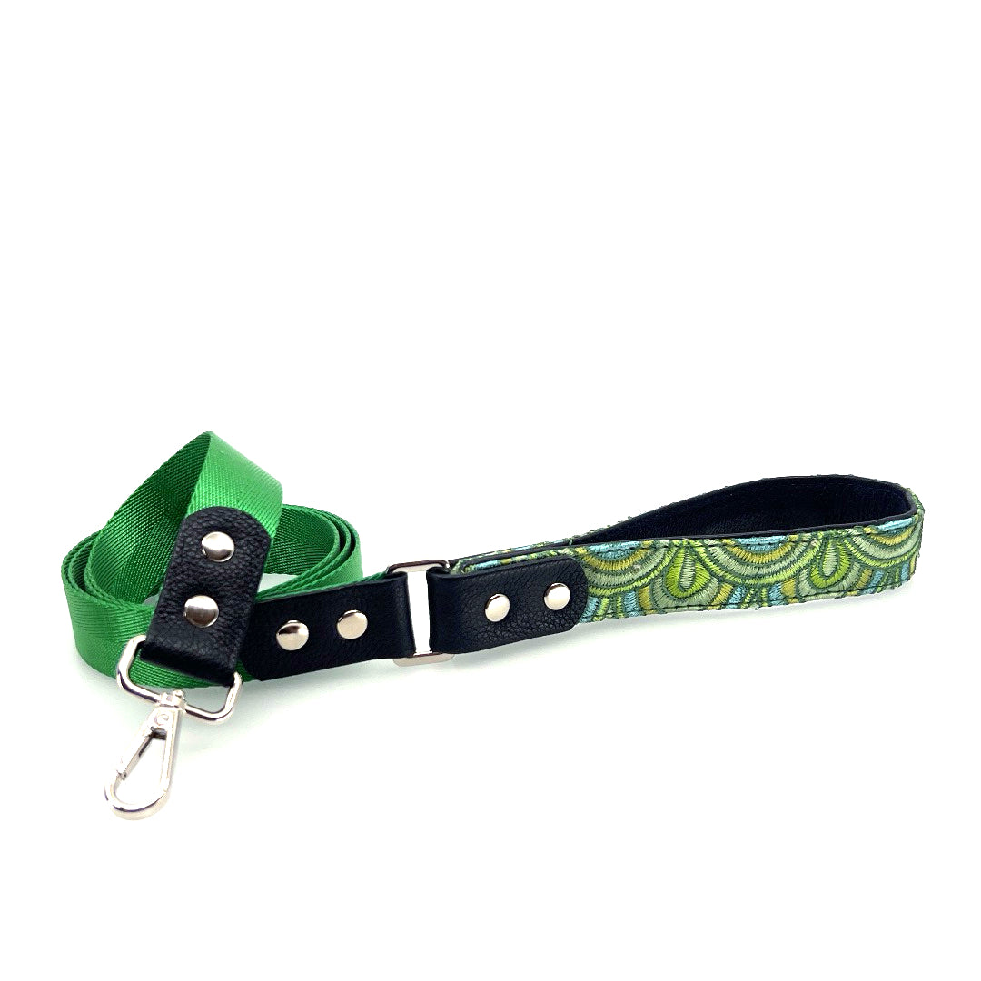 Arches Leather & Nylon Leash - Emerald