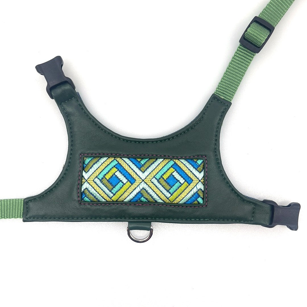 Emerald Cubic Leather Vest Harness by Lisa Rose by Design