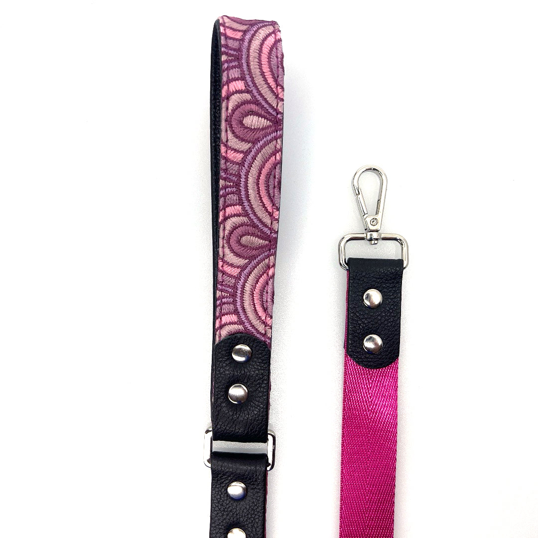 Arches Leather & Nylon Leash - Fushia
