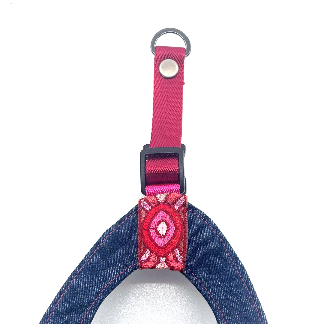 Oculus Denim Step-Into my Heart Denim Harness - Ruby
