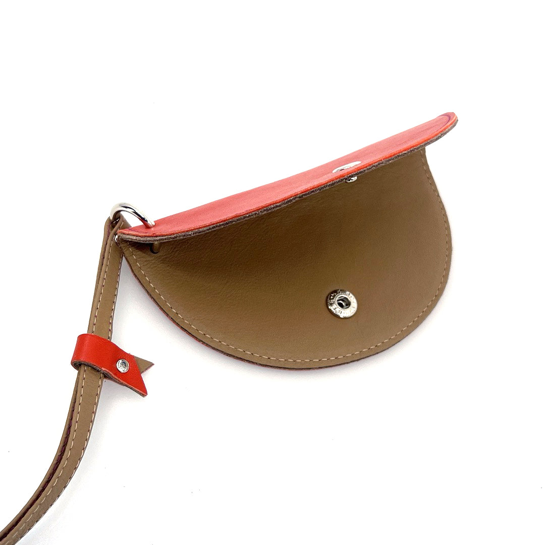 Half-Moon Eyeglass Case - Tangerine, Tan