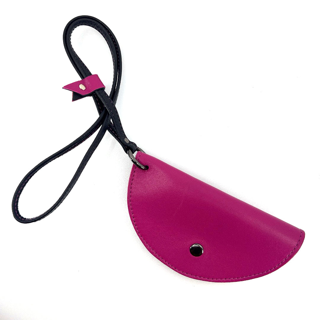 Half-Moon Eyeglass Case - Fushia, Black