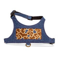 Brown Velvet, Gold on Blue Cumulus Denim Vest Harness by Lisa Rose by Design