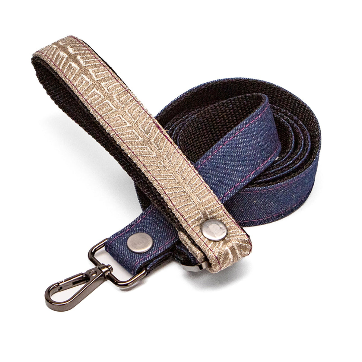 Light Gray & Silver Chrysler Denim Leash by Lisa Rose by Design