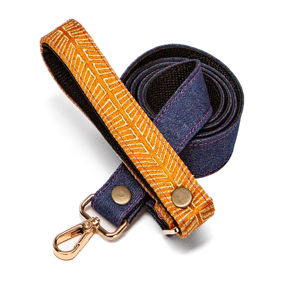 Pumpkin Chrysler Denim Leash by Lisa Rose by Design