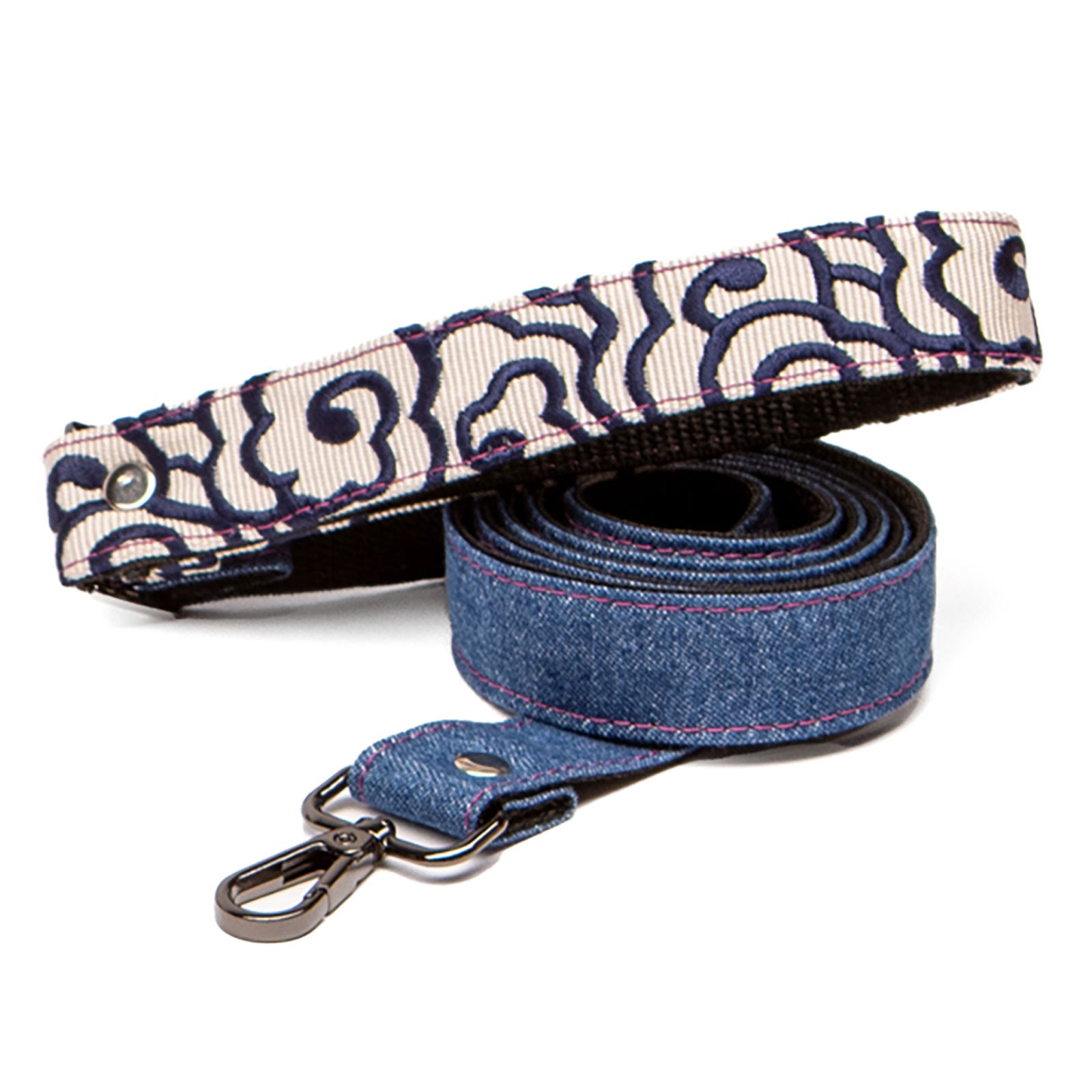 Cumulus Denim Leash - Blue on Ivory