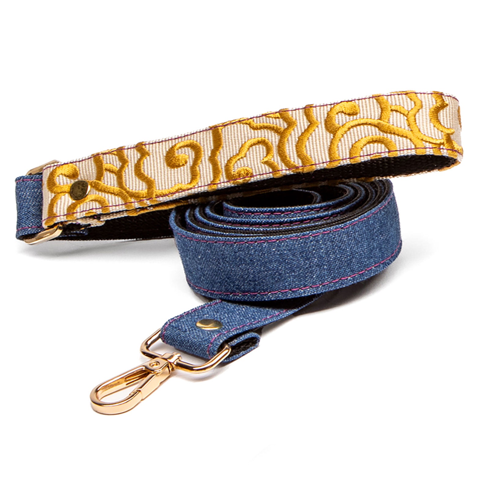 Cumulus Denim Leash - Marigold on Ivory