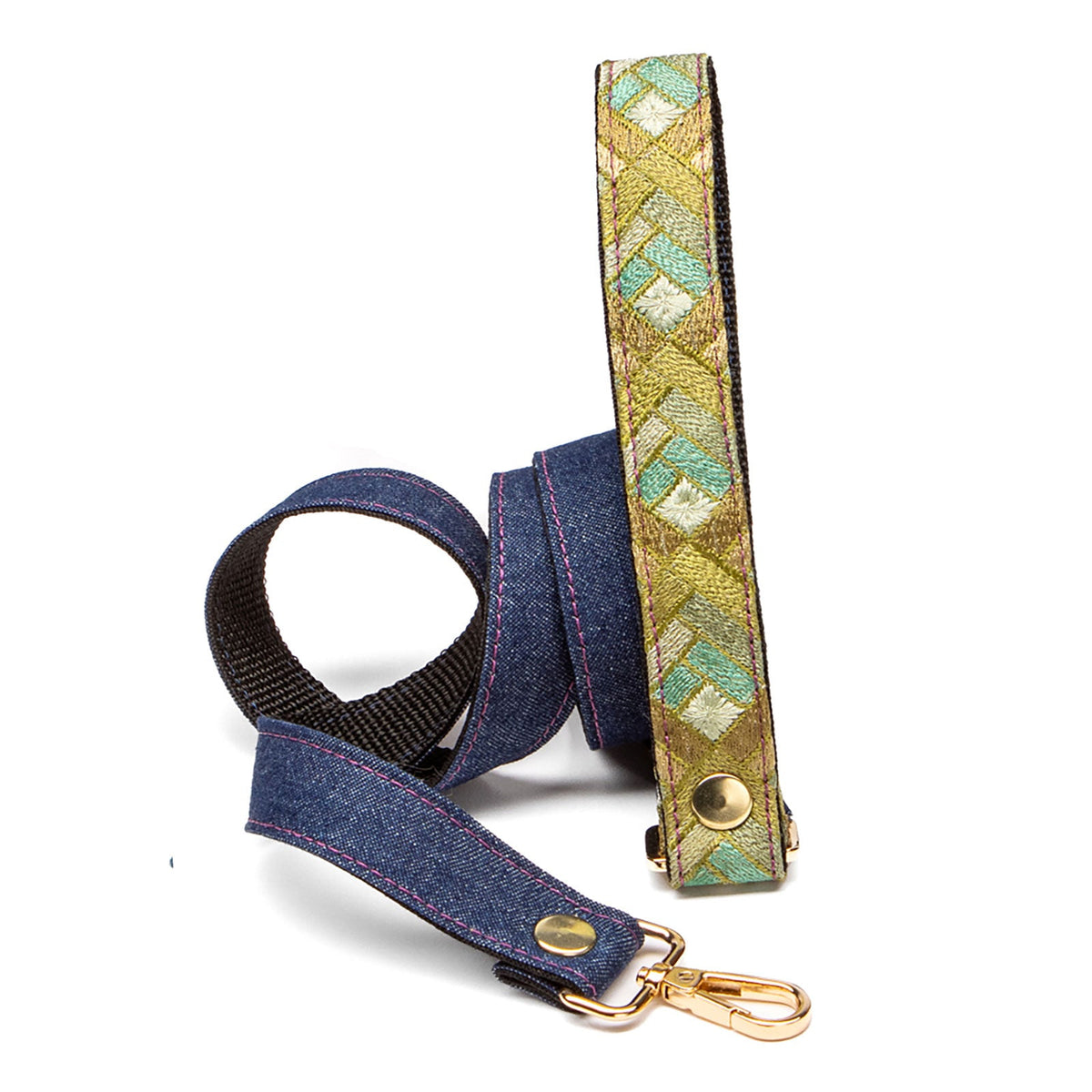 Olive Prism Denim Leash by Lisa Rose by Design