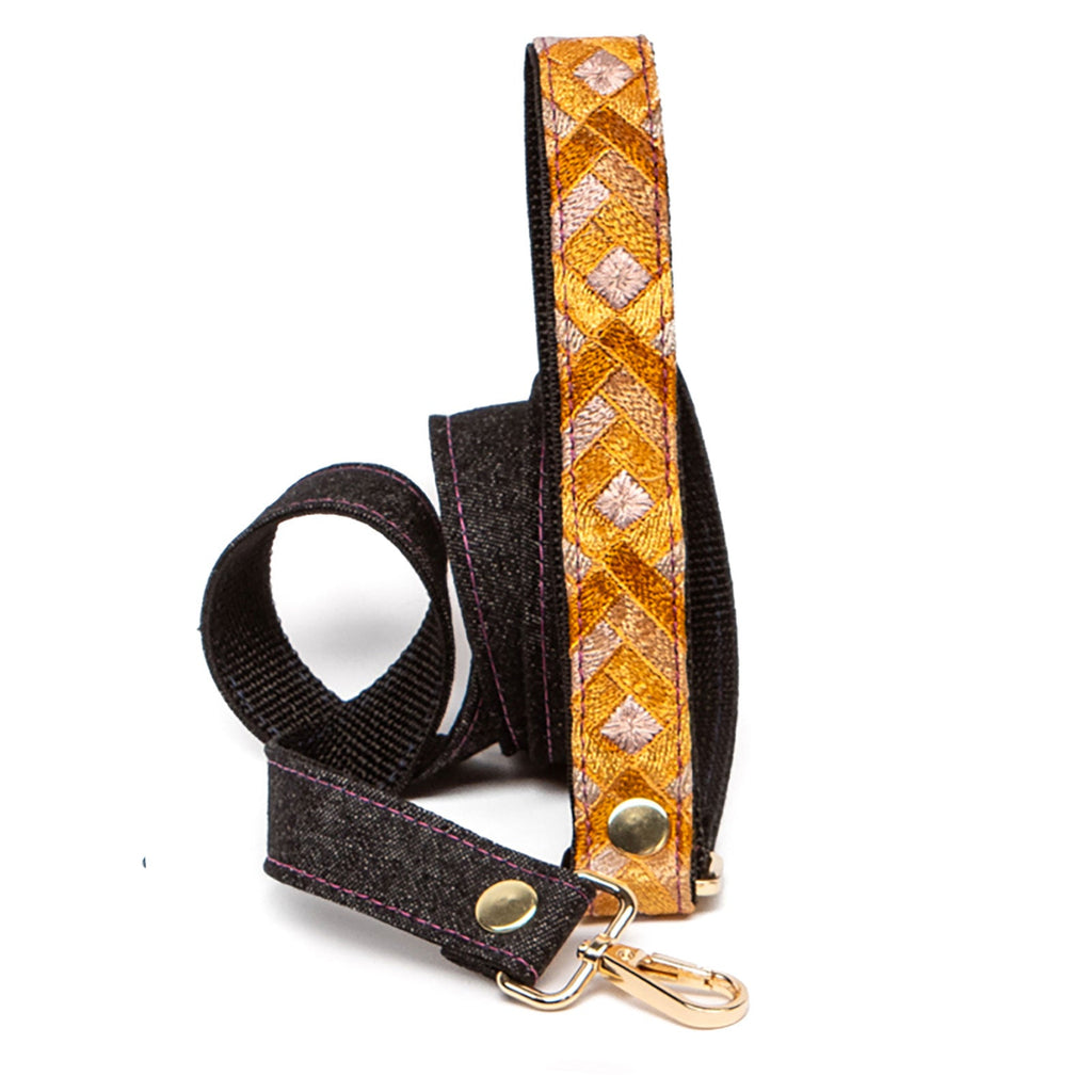 Gold Prism Denim Leash by Lisa Rose by Design