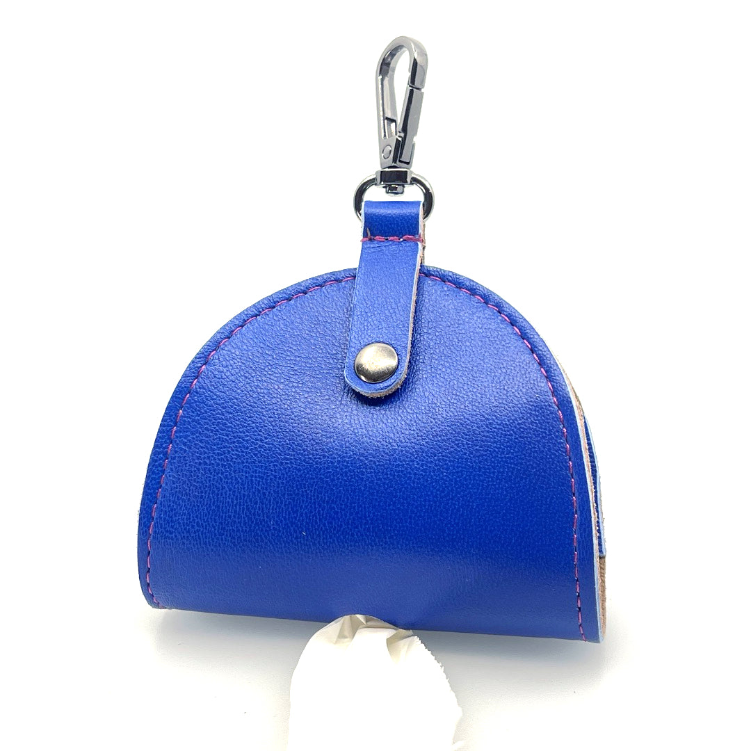 Sapphire Poo Taco Leather Waste Bag Holder by Lisa Rose by Design