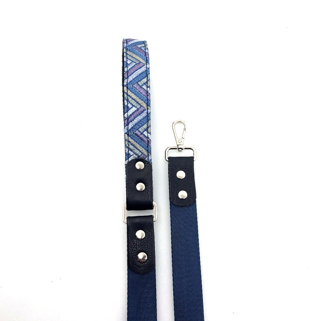 Sapphire Cubic Leather & Nylon Leash by Lisa Rose by Design