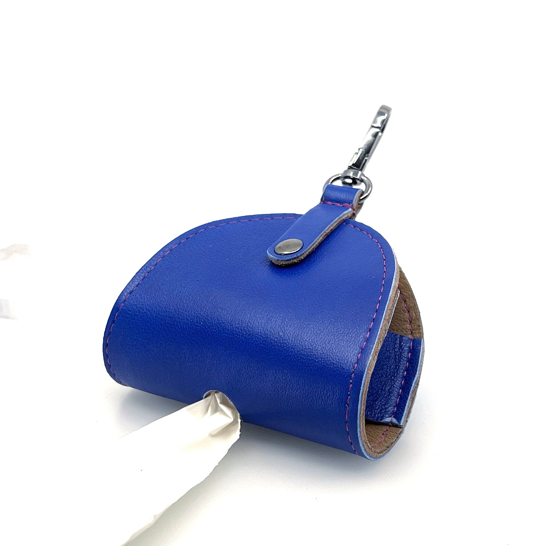 Sapphire Poo Taco Leather Waste Bag Holder by Lisa Rose by Design