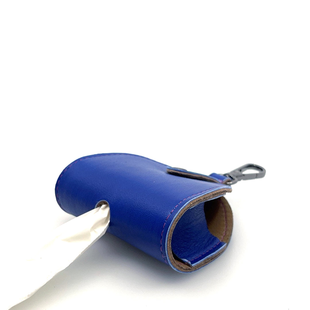 Poo Taco Leather Waste Bag Holder - Sapphire