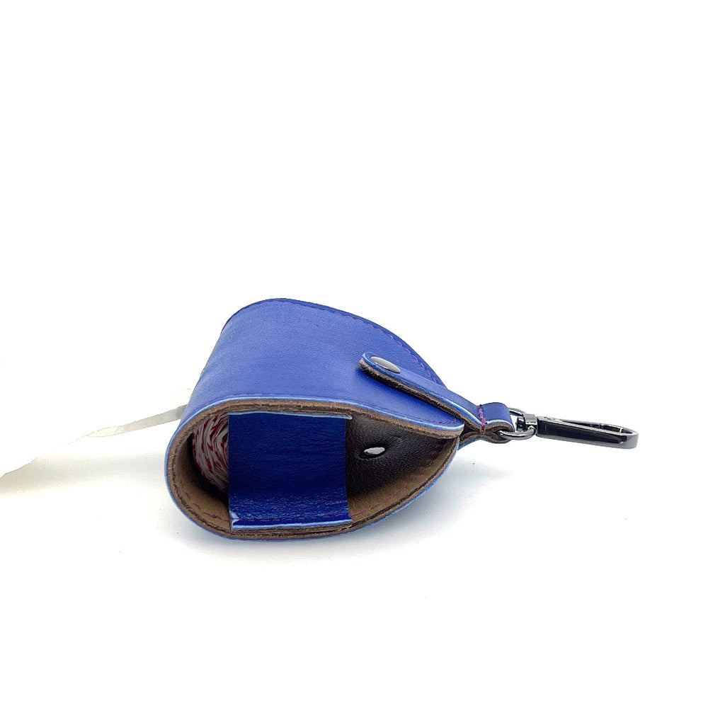 Sapphire Poo Taco Leather Waste Bag Holder by Lisa Rose by Design