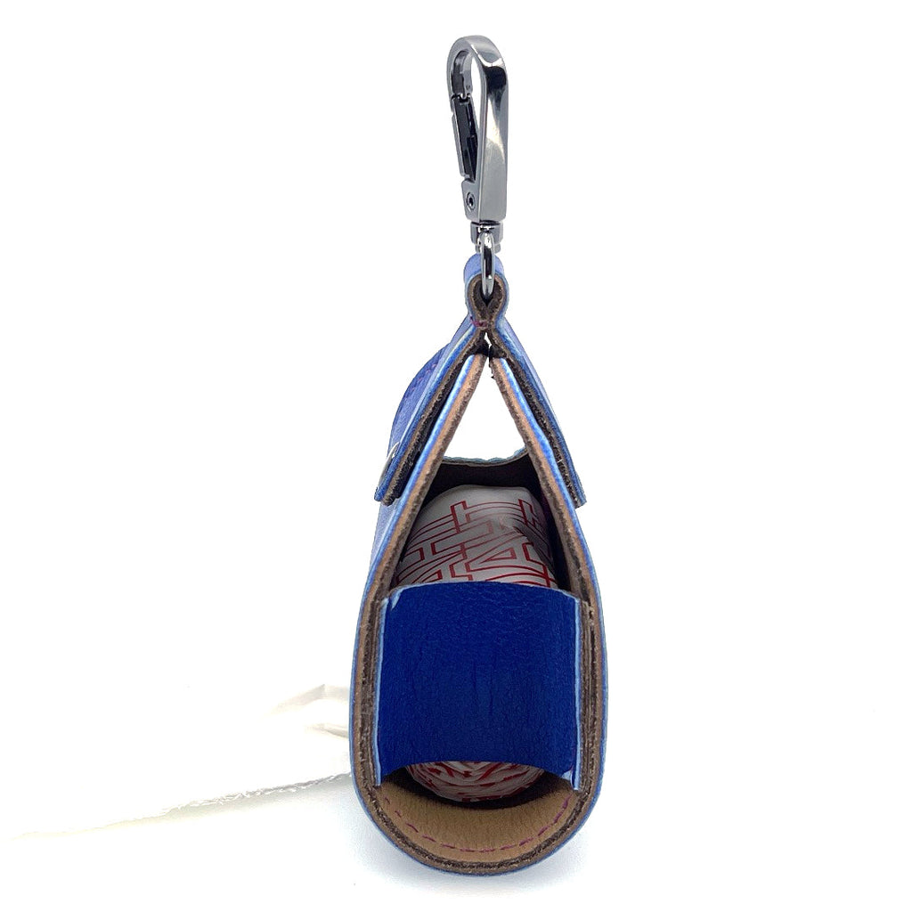 Sapphire Poo Taco Leather Waste Bag Holder by Lisa Rose by Design