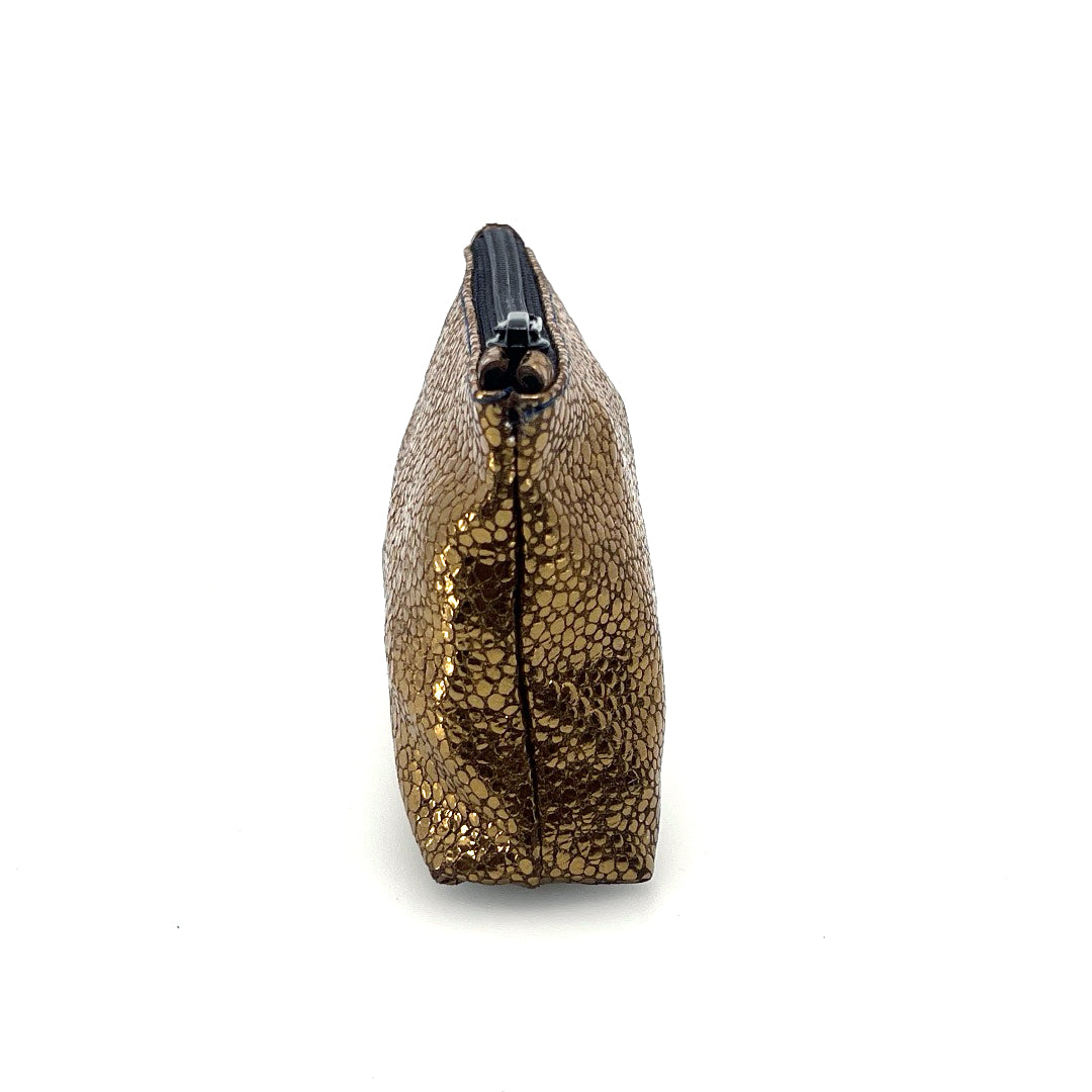Bronze Pebble Zip Clip Pochette by Lisa Rose by Design