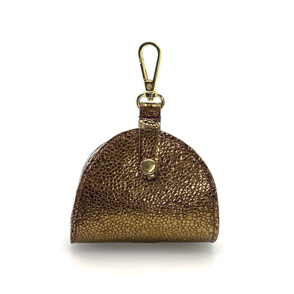 Bronze Pebbles Poo Taco Leather Waste Bag Holder by Lisa Rose by Design