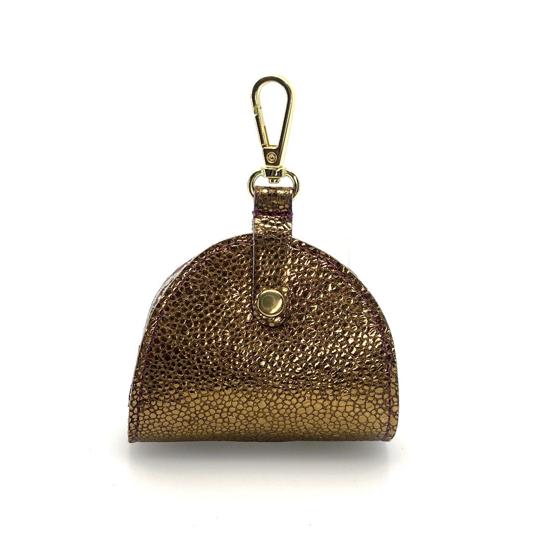 Bronze Pebbles Poo Taco Leather Waste Bag Holder by Lisa Rose by Design