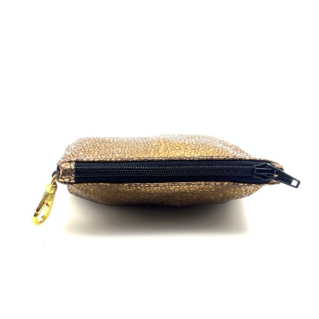 Bronze Pebble Zip Clip Pochette by Lisa Rose by Design
