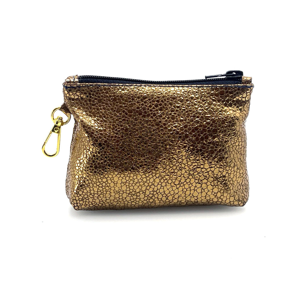 Bronze Pebble Zip Clip Pochette by Lisa Rose by Design