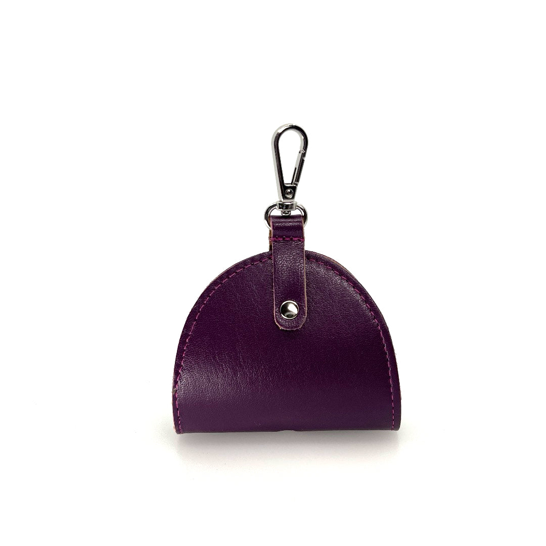 Poo Taco Leather Waste Bag Holder - Eggplant