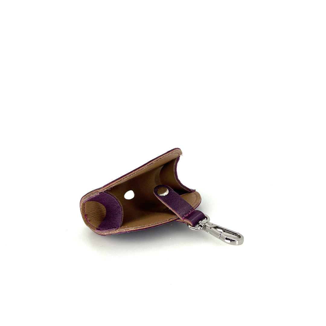 Poo Taco Leather Waste Bag Holder - Eggplant