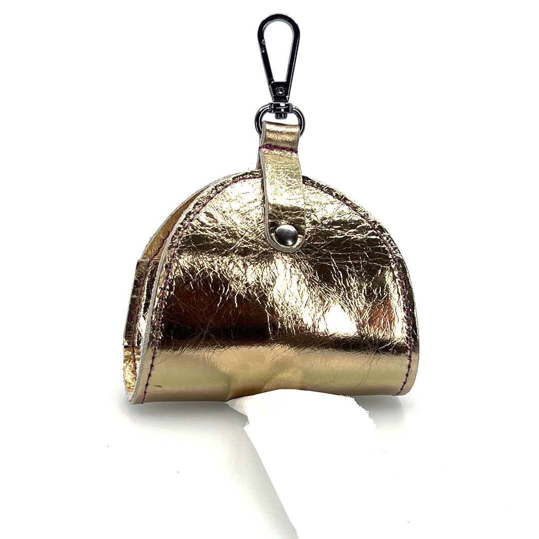 Poo Taco Leather Waste Bag Holder - Gold Mirror