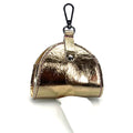 Gold Mirror Poo Taco Leather Waste Bag Holder by Lisa Rose by Design