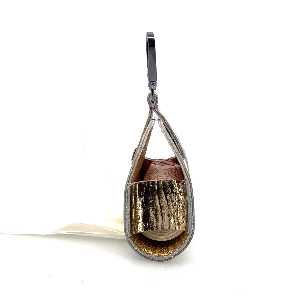 Poo Taco Leather Waste Bag Holder - Gold Mirror
