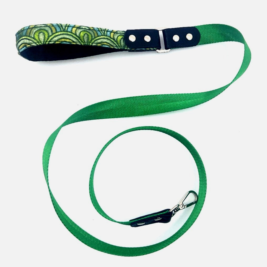 Emerald Arches Leather & Nylon Leash by Lisa Rose by Design