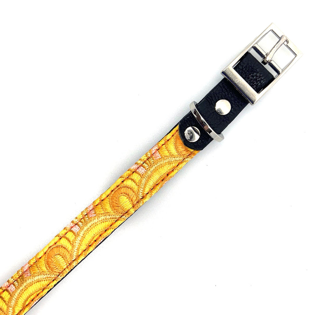Tangerine Arches Leather Collar by Lisa Rose by Design