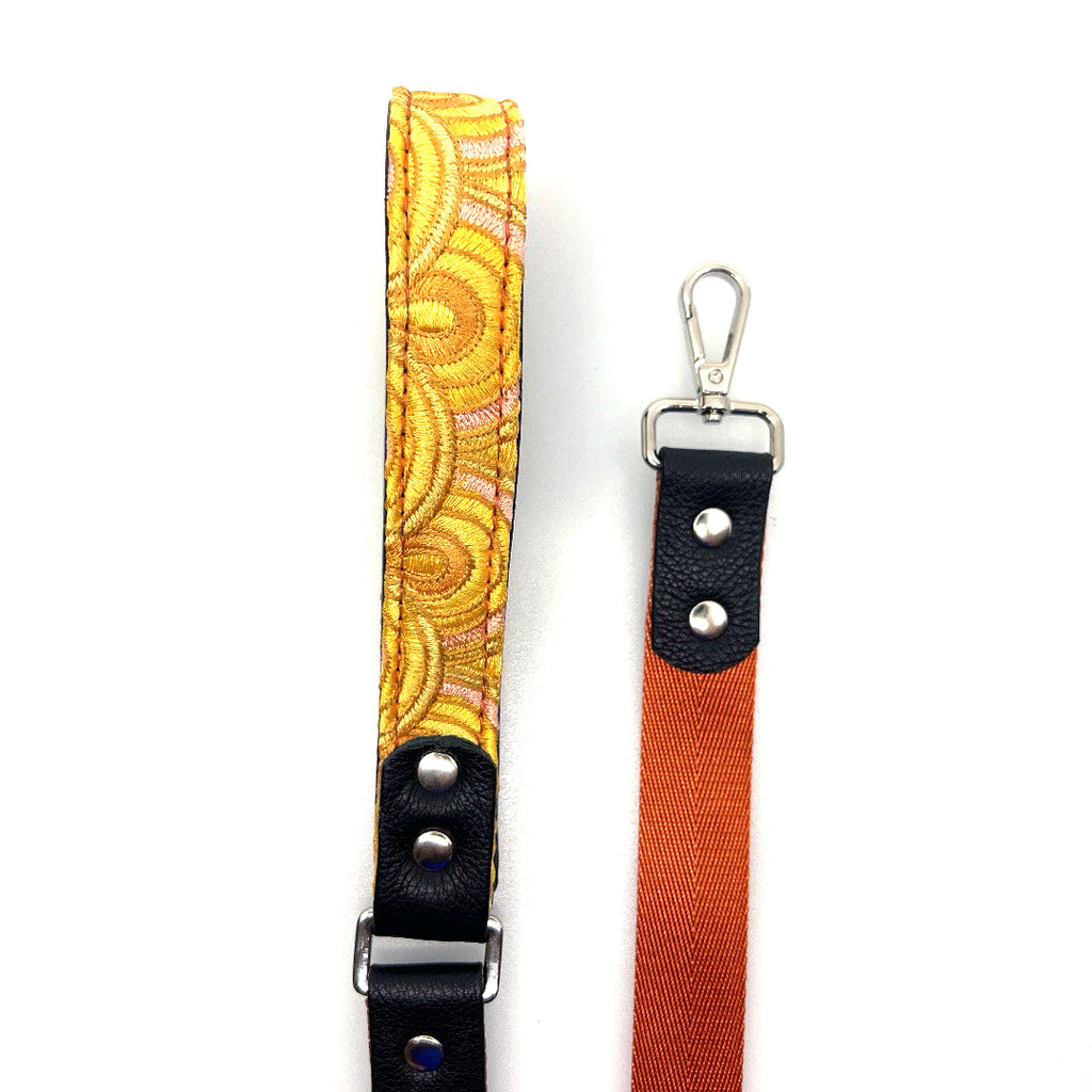 Tangerine Arches Leather & Nylon Leash by Lisa Rose by Design
