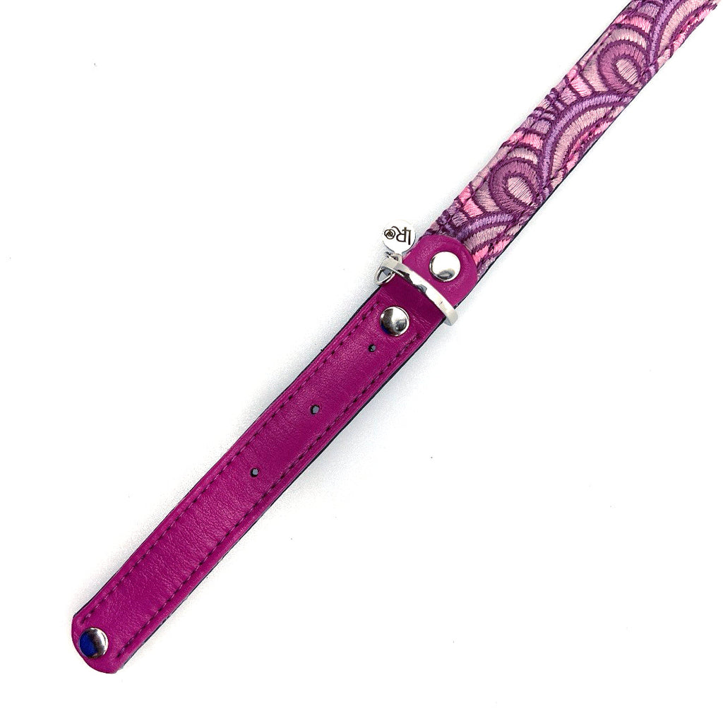 Fushia Arches Leather Collar by Lisa Rose by Design
