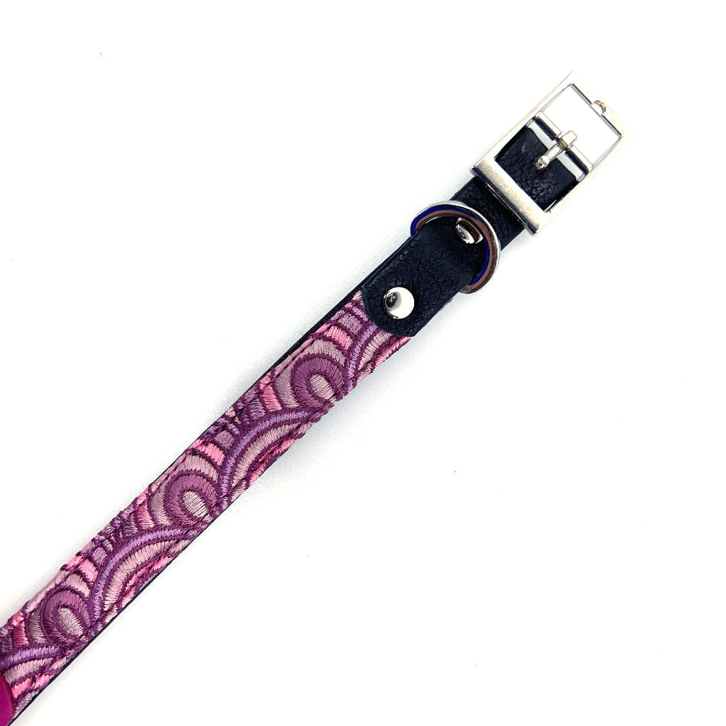 Fushia Arches Leather Collar by Lisa Rose by Design