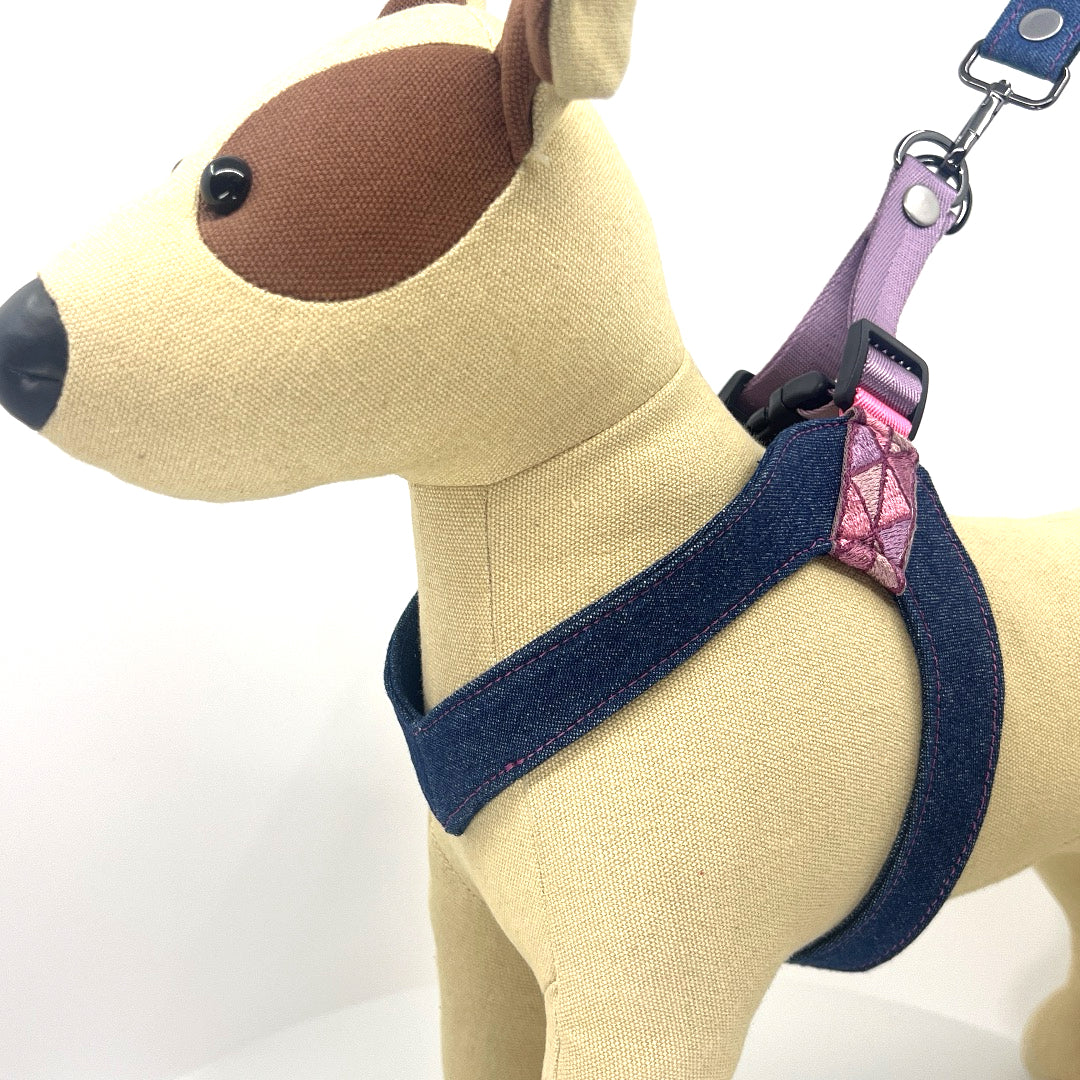 Triangle Denim Step-Into my Heart Harness - Plum