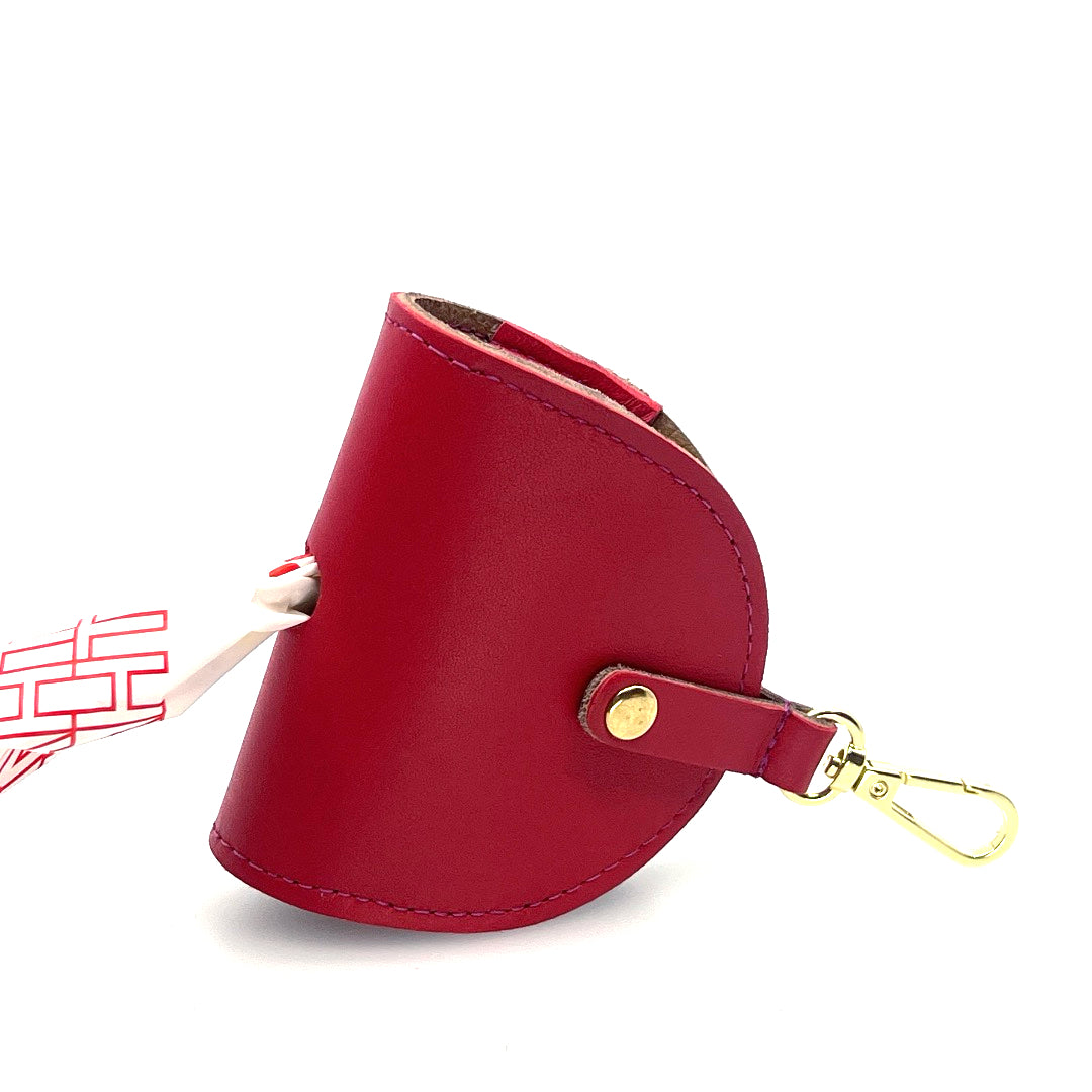 Ruby Poo Taco Leather Waste Bag Holder by Lisa Rose by Design