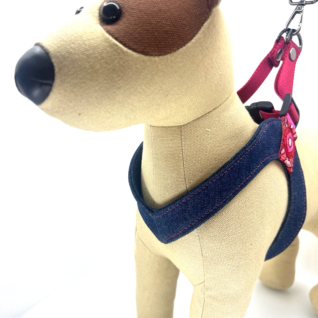 Oculus Denim Step-Into my Heart Denim Harness - Ruby
