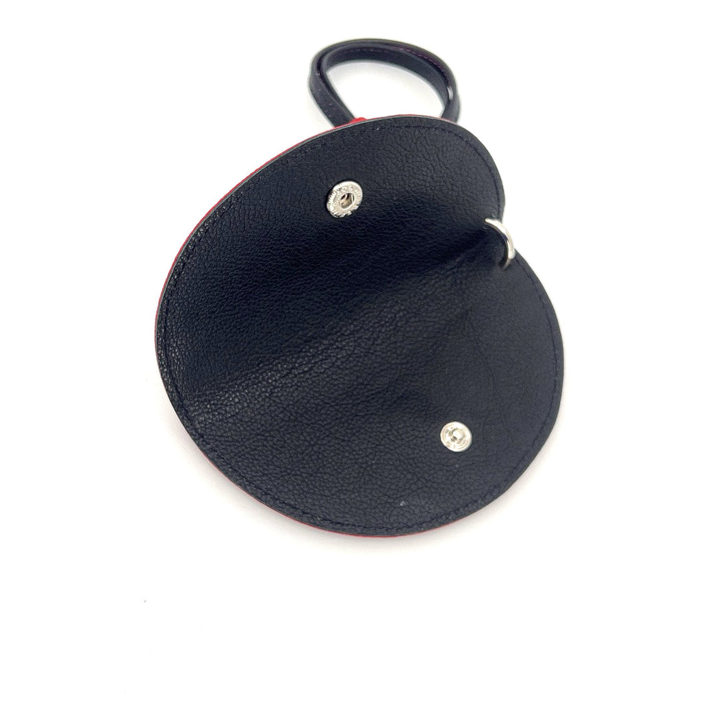 Half-moon leather eyeglass case in Ruby & Black by Lisa Rose by Design