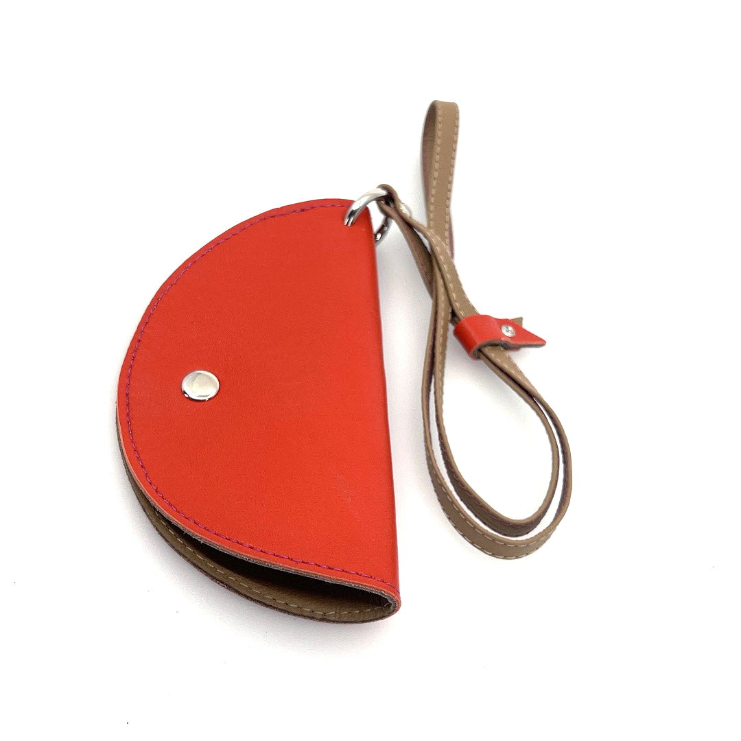 Half-Moon Eyeglass Case - Tangerine, Tan