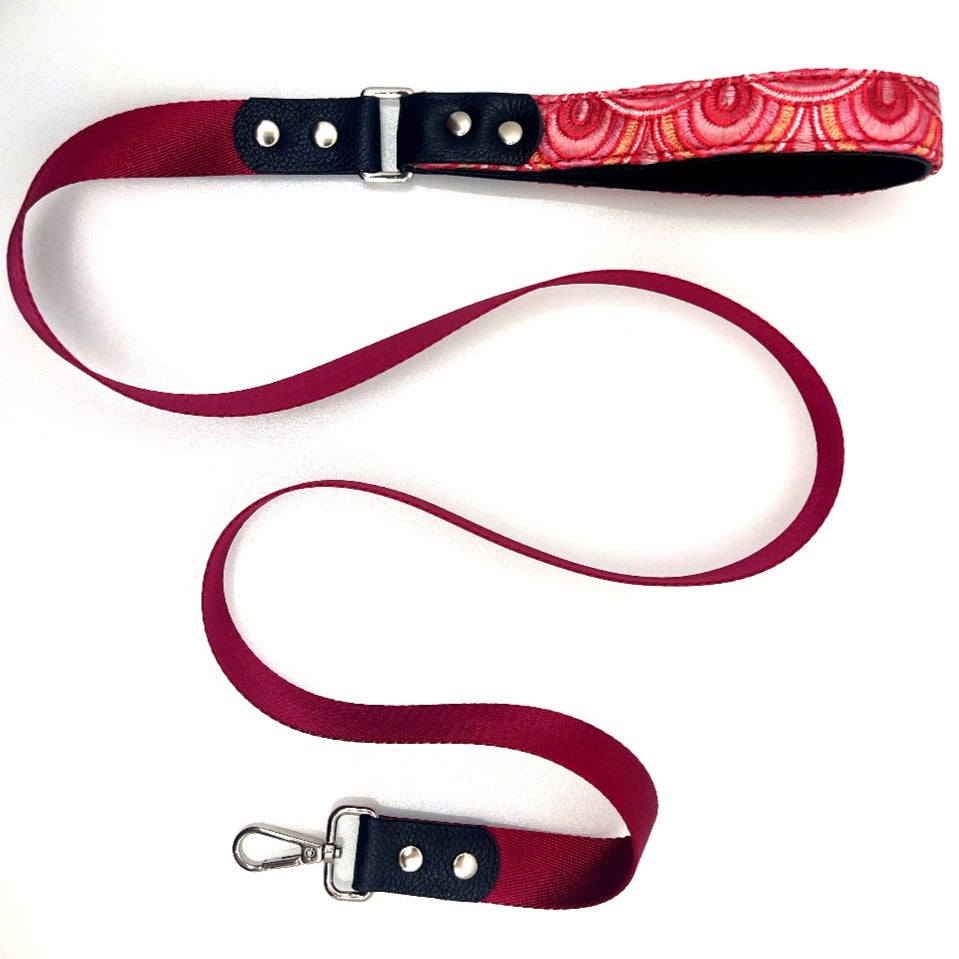 Ruby Arches Leather & Nylon Leash by Lisa Rose by Design