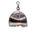 Silver Mirror Poo Taco Leather Waste Bag Holder by Lisa Rose by Design