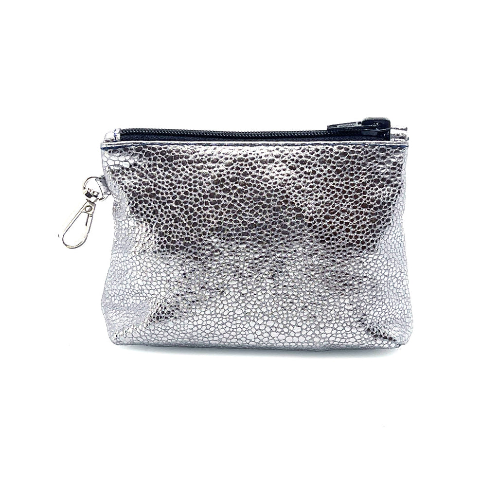 Silver Pebble Zip Clip Pochette by Lisa Rose by Design