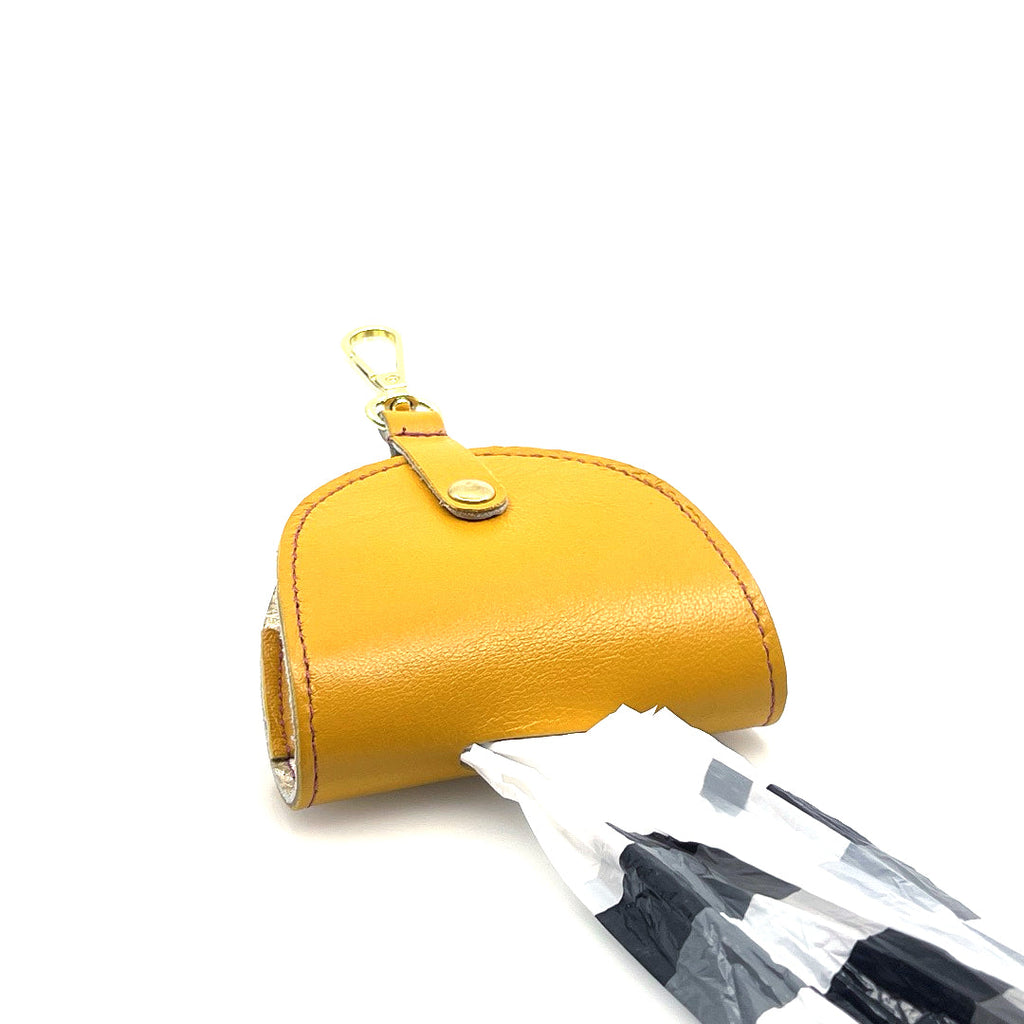 Sunshine Poo Taco Leather Waste Bag Holder by Lisa Rose by Design